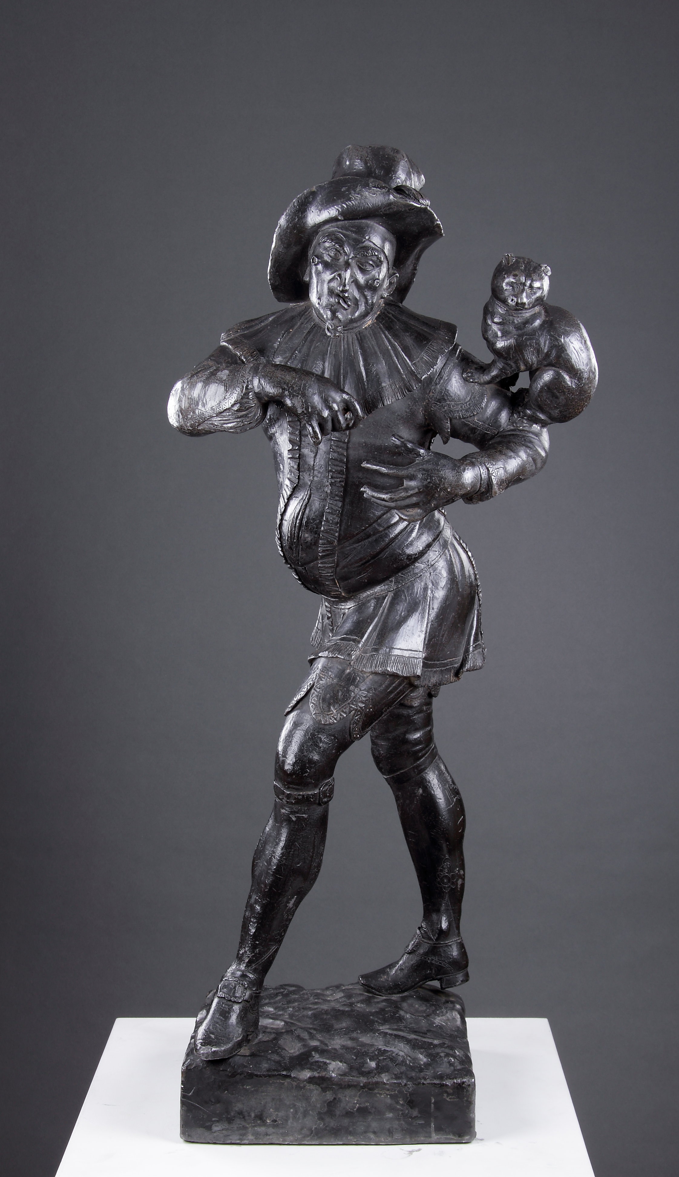 A Fine and Large Rare Pair of Lead Figures of ‘Scaramouche’ and ‘Pantalone’  Attributed to John Cheere (1709 - 1787)